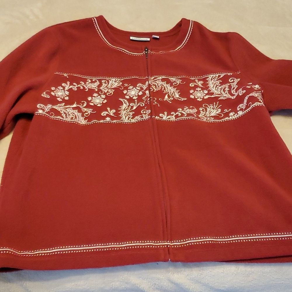 Croft&Barrow red XL women's jacket embroidery